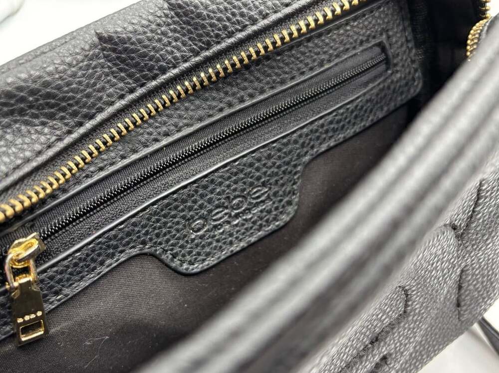 bebe Black Pebbled Faux Leather Logo Crossbody Camera Bag Purse - Picture 7 of 9